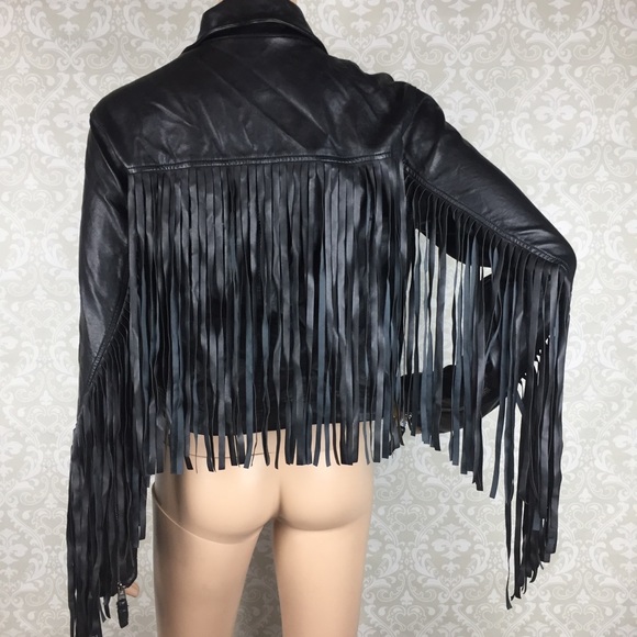 Abercrombie & Fitch Jackets & Blazers - Abercrombie & Fitch fringed faux leather jacket
